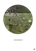 Affiche Amsterdam – Poster vue satellite | Gravura – Fond clair