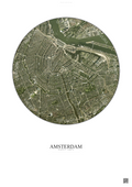 Affiche Amsterdam – Poster vue satellite | Gravura – Fond clair