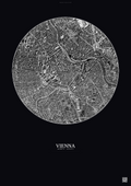 Affiche Vienna – Poster vue satellite | Gravura – Fond foncé