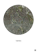 Affiche Vienna – Poster vue satellite | Gravura – Fond clair