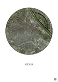 Affiche Vienna – Poster vue satellite | Gravura – Fond clair