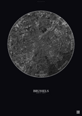 Affiche Brussels – Poster vue satellite | Gravura – Fond foncé