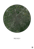 Affiche Brussels – Poster vue satellite | Gravura – Fond clair