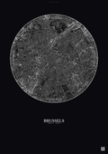 Affiche Brussels – Poster vue satellite | Gravura – Fond foncé