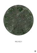 Affiche Brussels – Poster vue satellite | Gravura – Fond clair