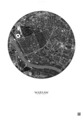 Affiche Warsaw – Poster vue satellite | Gravura – Fond clair