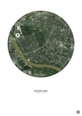 Affiche Warsaw – Poster vue satellite | Gravura – Fond clair