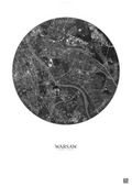 Affiche Warsaw – Poster vue satellite | Gravura – Fond clair