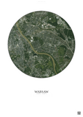 Affiche Warsaw – Poster vue satellite | Gravura – Fond clair