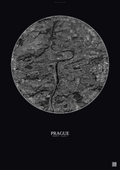 Affiche Prague – Poster vue satellite | Gravura – Fond foncé