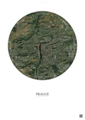 Affiche Prague – Poster vue satellite | Gravura – Fond clair
