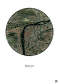 Affiche Prague – Poster vue satellite | Gravura – Fond clair