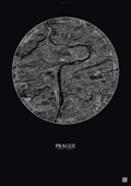 Affiche Prague – Poster vue satellite | Gravura – Fond foncé