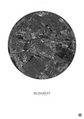 Affiche Budapest – Poster vue satellite | Gravura – Fond clair