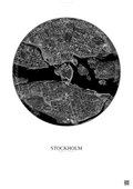 Affiche Stockholm – Poster vue satellite | Gravura – Fond clair