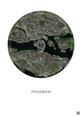 Affiche Stockholm – Poster vue satellite | Gravura – Fond clair