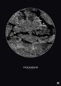 Affiche Stockholm – Poster vue satellite | Gravura – Fond foncé