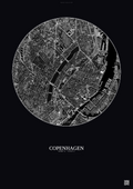 Affiche Copenhagen – Poster vue satellite | Gravura – Fond foncé