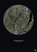 Affiche Copenhagen – Poster vue satellite | Gravura – Fond foncé