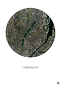 Affiche Copenhagen – Poster vue satellite | Gravura – Fond clair