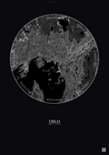 Affiche Oslo – Poster vue satellite | Gravura – Fond foncé