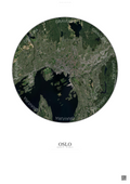 Affiche Oslo – Poster vue satellite | Gravura – Fond clair