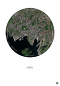 Affiche Oslo – Poster vue satellite | Gravura – Fond clair