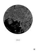 Affiche Oslo – Poster vue satellite | Gravura – Fond clair