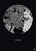 Affiche Helsinki – Poster vue satellite | Gravura – Fond foncé