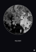 Affiche Helsinki – Poster vue satellite | Gravura – Fond foncé