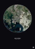 Affiche Helsinki – Poster vue satellite | Gravura – Fond foncé