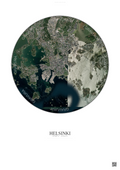 Affiche Helsinki – Poster vue satellite | Gravura – Fond clair
