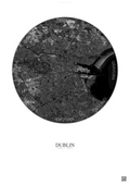 Affiche Dublin – Poster vue satellite | Gravura – Fond clair