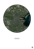 Affiche Dublin – Poster vue satellite | Gravura – Fond clair