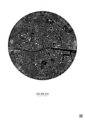 Affiche Dublin – Poster vue satellite | Gravura – Fond clair