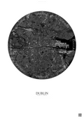 Affiche Dublin – Poster vue satellite | Gravura – Fond clair