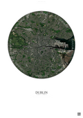 Affiche Dublin – Poster vue satellite | Gravura – Fond clair