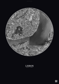 Affiche Lisbon – Poster vue satellite | Gravura – Fond foncé