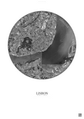 Affiche Lisbon – Poster vue satellite | Gravura – Fond clair