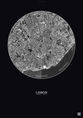 Affiche Lisbon – Poster vue satellite | Gravura – Fond foncé