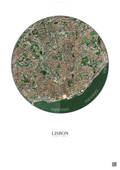 Affiche Lisbon – Poster vue satellite | Gravura – Fond clair