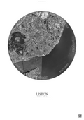 Affiche Lisbon – Poster vue satellite | Gravura – Fond clair