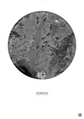 Affiche Athens – Poster vue satellite | Gravura – Fond clair