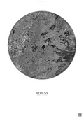 Affiche Athens – Poster vue satellite | Gravura – Fond clair