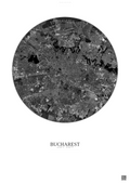 Affiche Bucharest – Poster vue satellite | Gravura – Fond clair