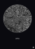 Affiche Sofia – Poster vue satellite | Gravura – Fond foncé
