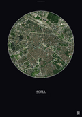 Affiche Sofia – Poster vue satellite | Gravura – Fond foncé