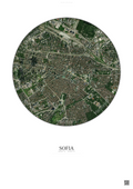 Affiche Sofia – Poster vue satellite | Gravura – Fond clair