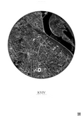 Affiche Kyiv – Poster vue satellite | Gravura – Fond clair