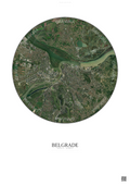 Affiche Belgrade – Poster vue satellite | Gravura – Fond clair